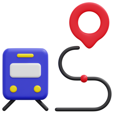 Train Location  3D Icon