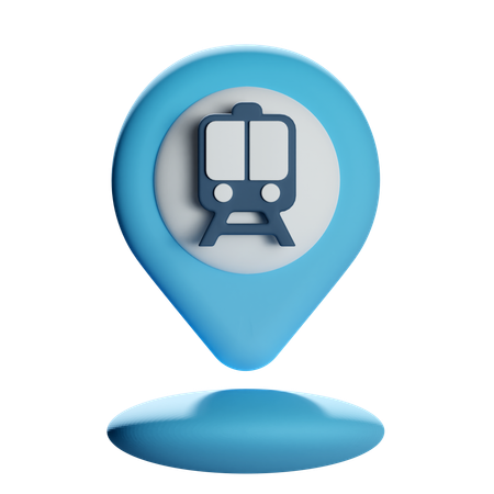 Train Location Pin  3D Icon