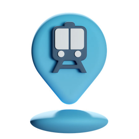 Train Location Pin  3D Icon