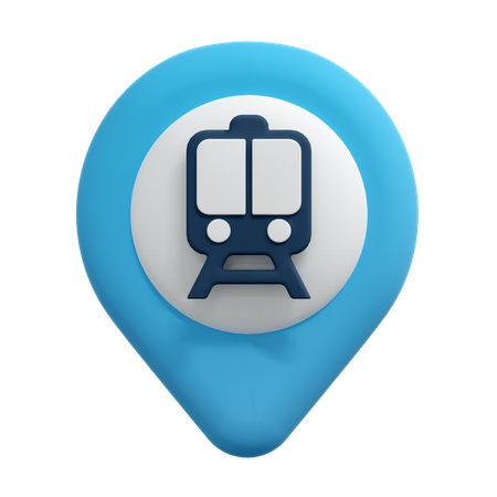 Train Location Pin  3D Icon