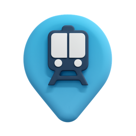 Train Location Pin  3D Icon
