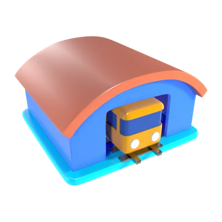 Train Station  3D Icon