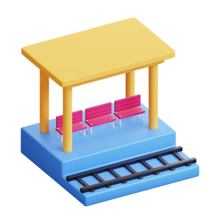 Train Station  3D Icon