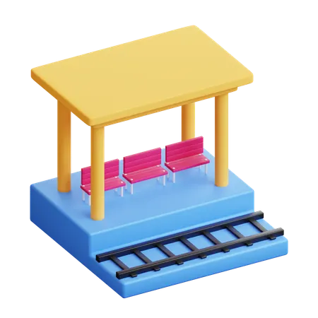 Train Station  3D Icon