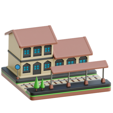 Train Station  3D Icon