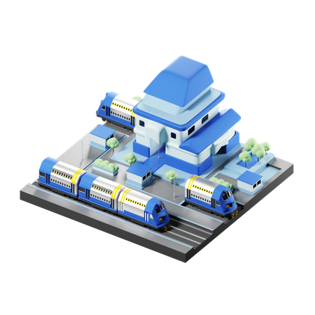 Train Station  3D Icon