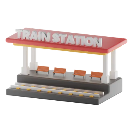 Train Station  3D Illustration