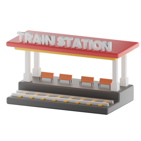 Train Station  3D Illustration