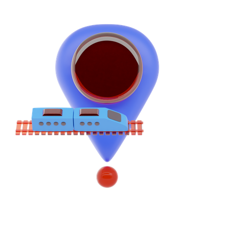 Train Station Location  3D Icon