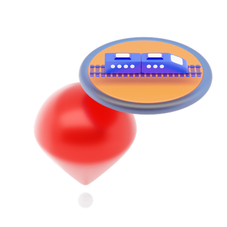 駅のピン  3D Icon