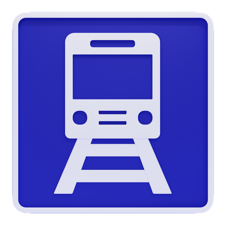 Train Station Sign  3D Icon