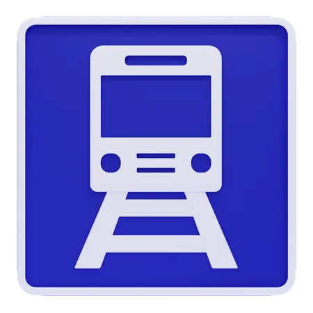 Train Station Sign  3D Icon