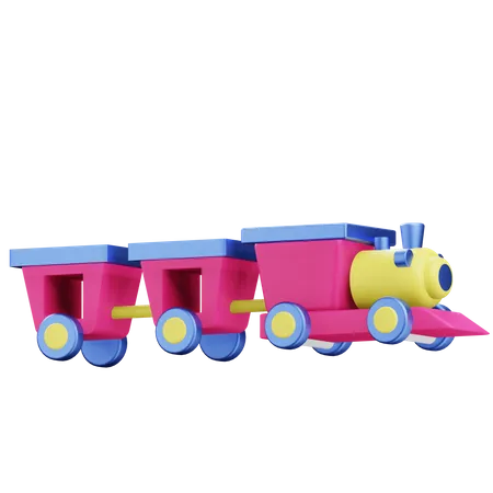 3 D Rendering Train Illustration With Its Train Wagon 3D Icon