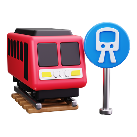 列車のトラック  3D Icon