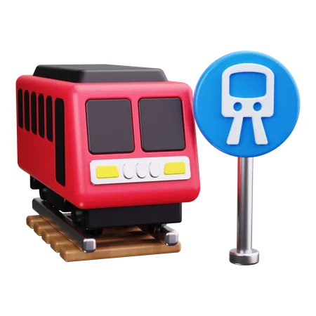 列車のトラック  3D Icon