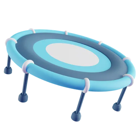 3 D Illustration Of Blue Trampoline 3D Icon