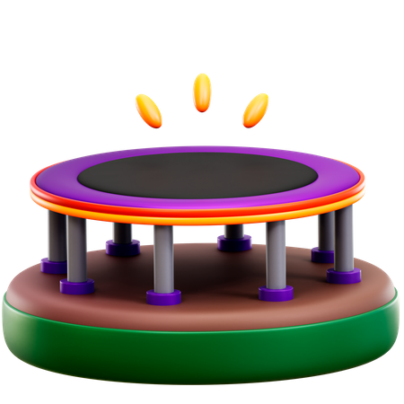 Trampoline  3D Illustration