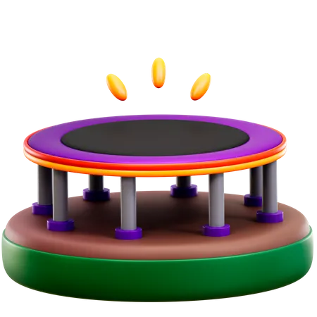 Trampoline  3D Illustration