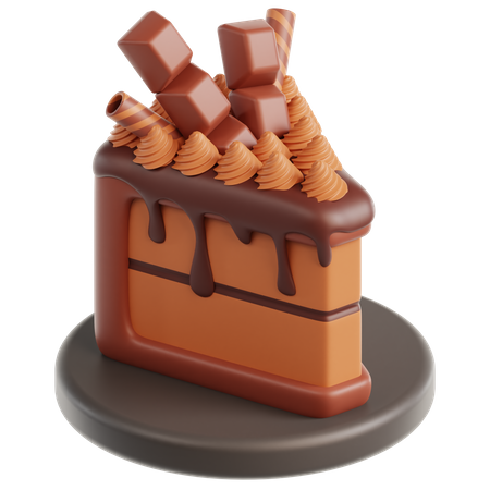 Tranche de gâteau au chocolat  3D Icon