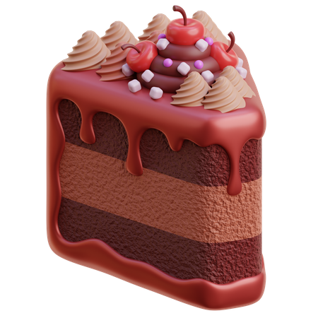Tranche de gâteau au chocolat  3D Icon