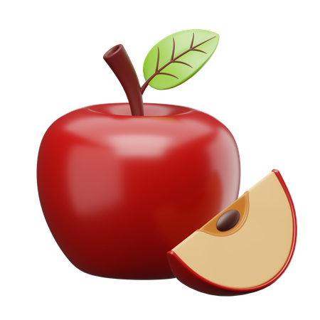 Tranche de pomme rouge  3D Icon