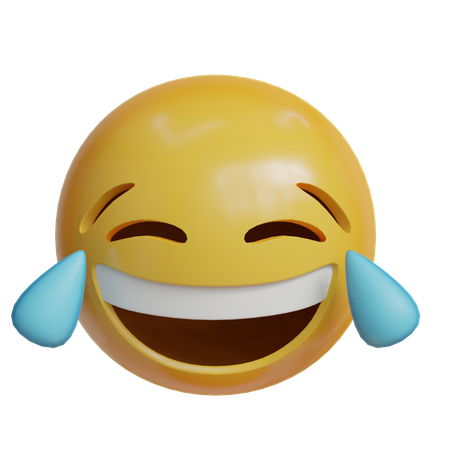 Tränenfreude-Emoji mit Wasser im Kopf lachen  3D Icon