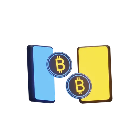 Transação de bitcoin  3D Illustration