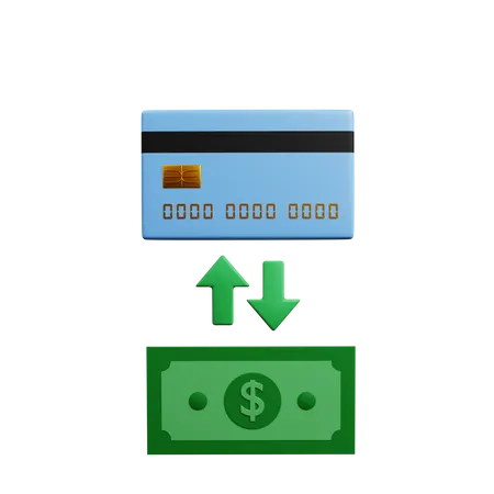 Ilustracao 3 D Do Papel Do Icone Do Conceito De Pagamento Com Dinheiro Para Mudanca De Cartao De Credito 3D Illustration