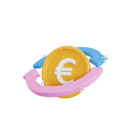 Transação em euros  3D Icon