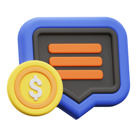 Chat de transacciones  3D Icon