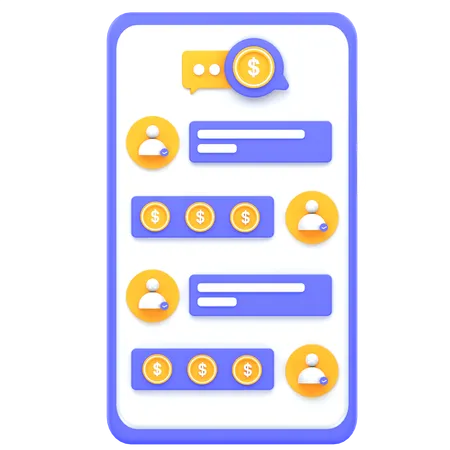 Transacción de chat  3D Icon