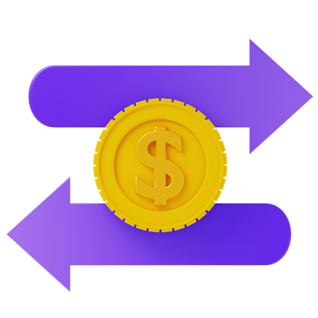 Transacción monetaria  3D Icon