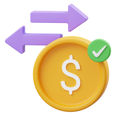 Transacción de dinero  3D Icon