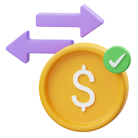 Transacción de dinero  3D Icon