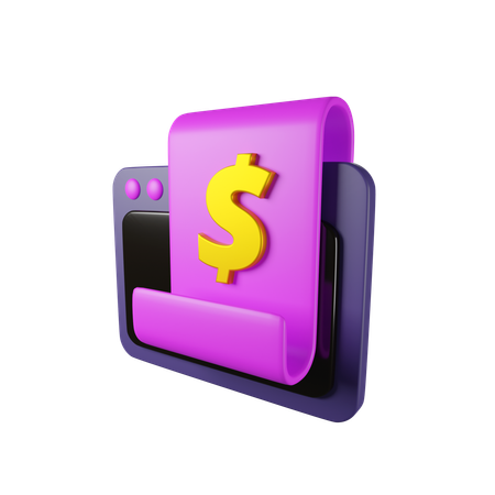 Factura de transacción  3D Icon