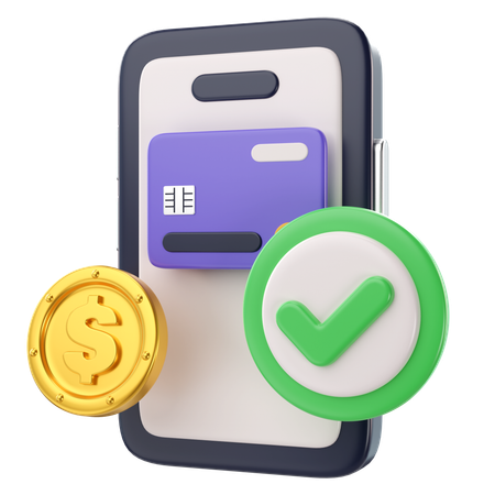 Transaction approuvée  3D Icon