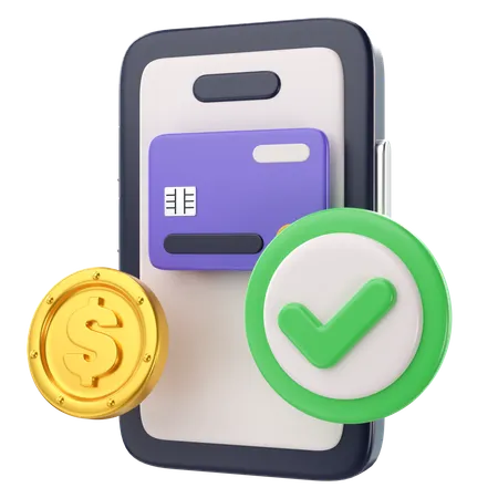 Transaction approuvée  3D Icon