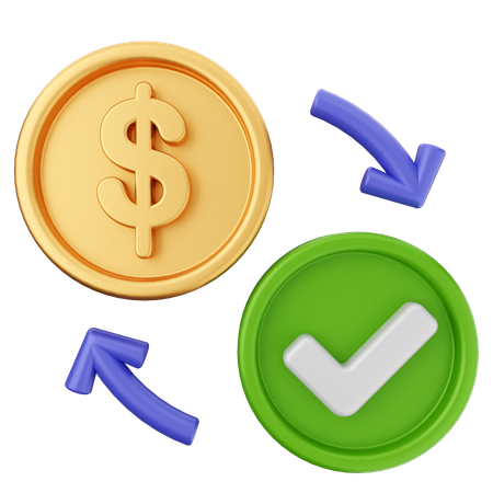 Transaction argent dollar  3D Icon