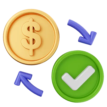 Transaction argent dollar  3D Icon