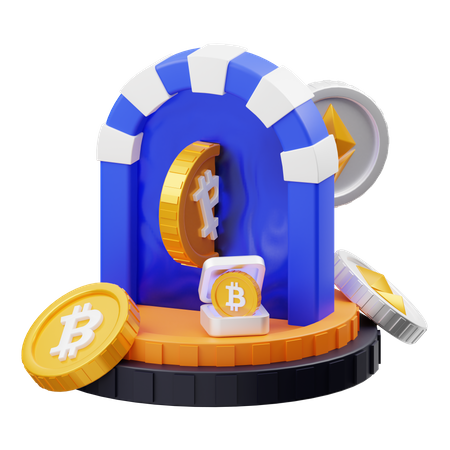 Transaction bitcoin  3D Illustration