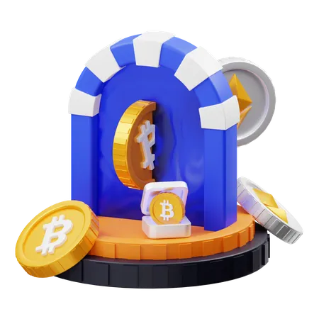 Transaction bitcoin  3D Illustration