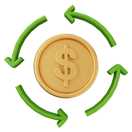 Transaction Coin Dollar  3D Icon