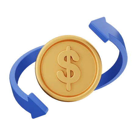 Transaction Coin Dollar  3D Icon