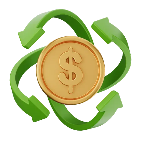 Transaction Coin Dollar  3D Icon