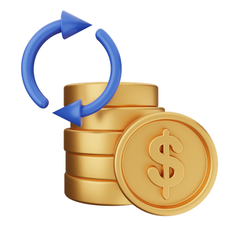 Transaction Coin Dollar  3D Icon