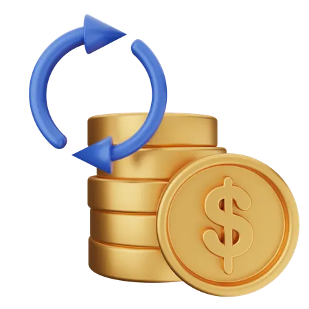 Transaction Coin Dollar  3D Icon