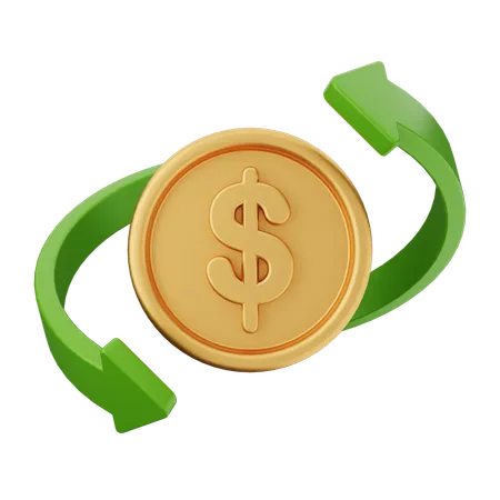 Transaction Coin Dollar  3D Icon