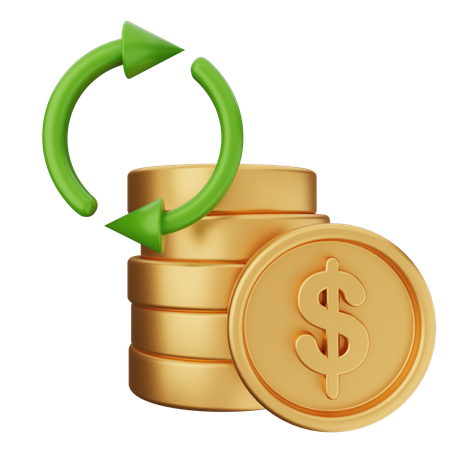 Transaction Coin Dollar  3D Icon