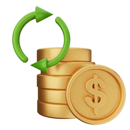 Transaction Coin Dollar  3D Icon