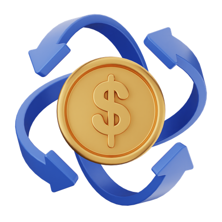 Transaction Coin Dollar  3D Icon